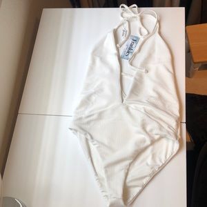 NWT Frankies Bikinis Lilly Ribbed One Piece